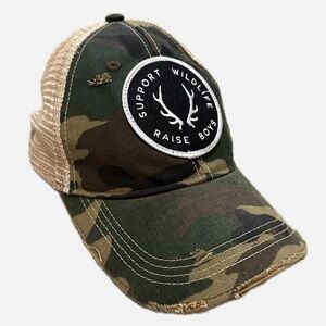 Distressed SnapBack Hat- Support Wildlife Raise Boys